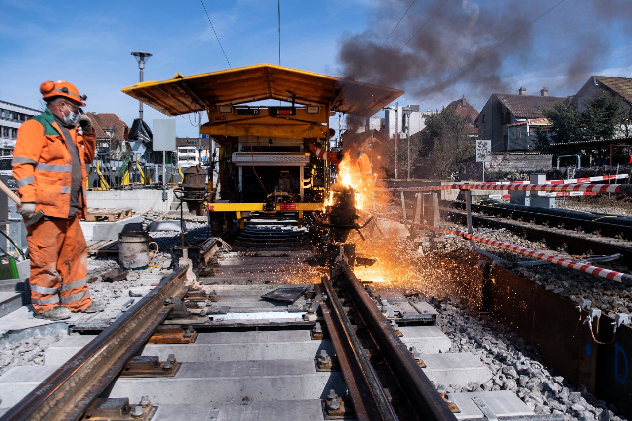 Erneuerung nordseitige Gleisanlage und Bau des nördlichen Fernverkehr-Abstellgleis in Bümpliz Süd.