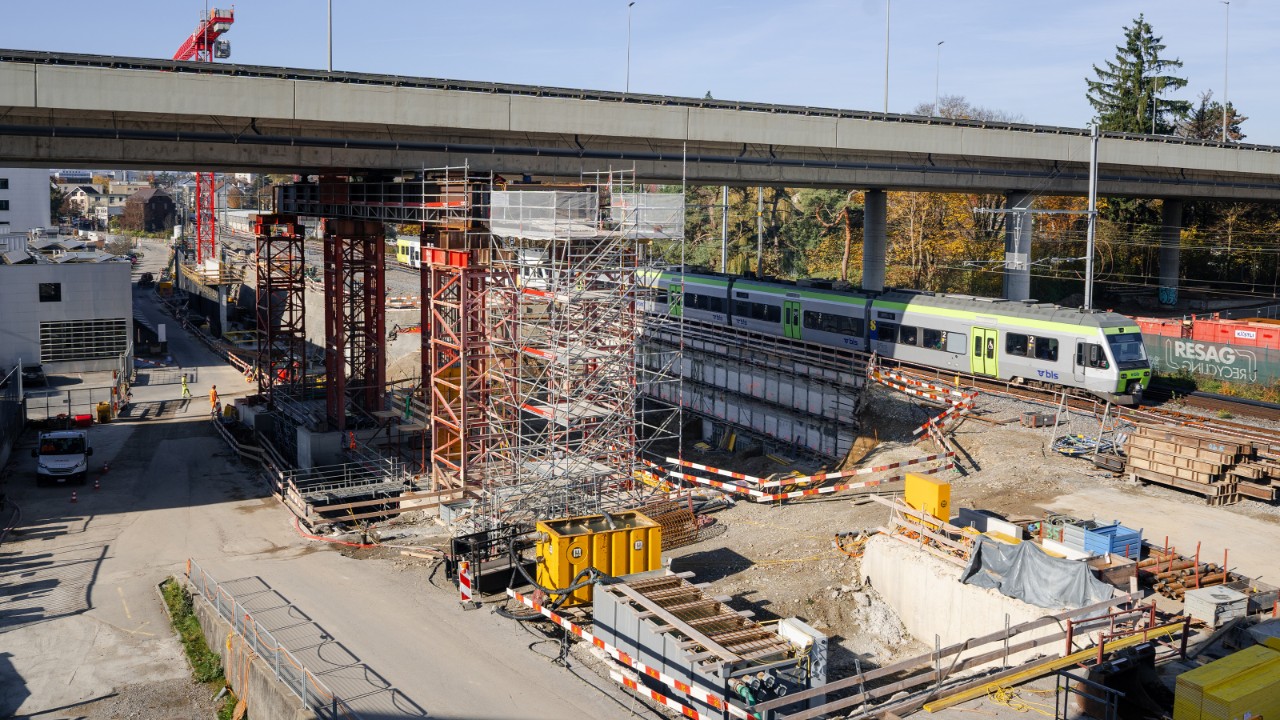 Blick auf Freiraum Stadt Bern und neue Personenunterführung Europaplatz Nord.