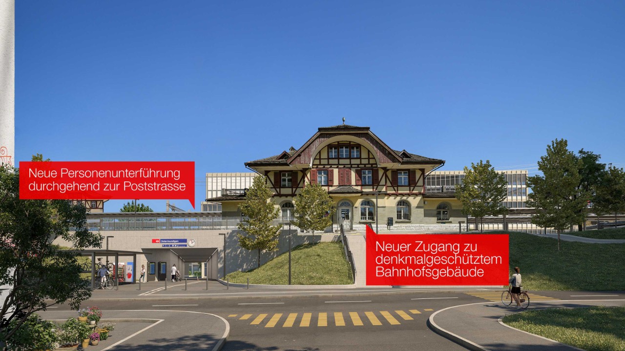Visualisierung der neuen Personenunterführung zwischen Schermenweg und Poststrasse.
