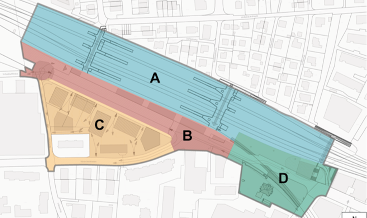 Diese Visualisierung zeigt die geplante Neugestaltung im südlichen Teil des Bahnhofs.