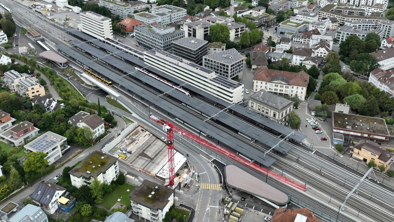 Das Bahnhofareal Mitte September 2024.