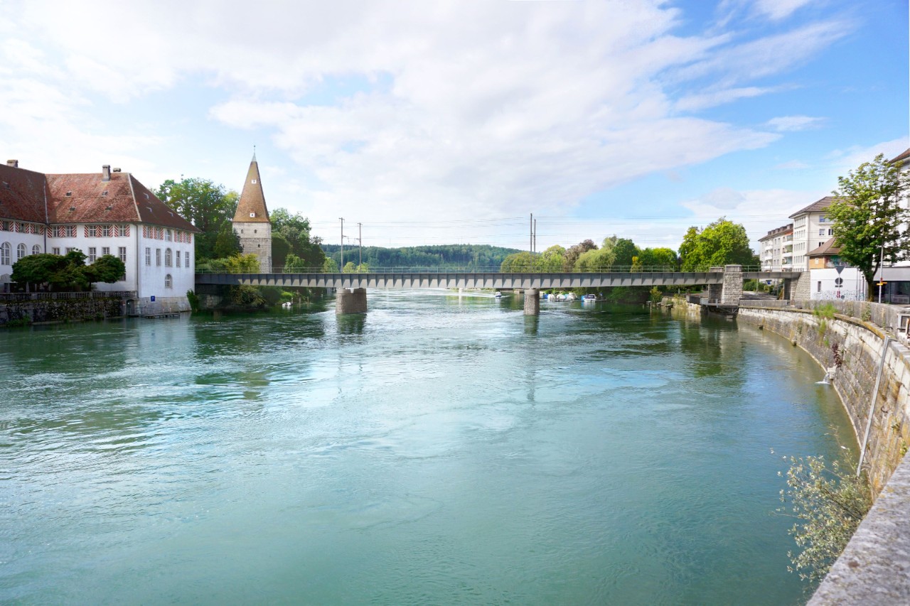 Visualisierung der neuen Aarebrücke.