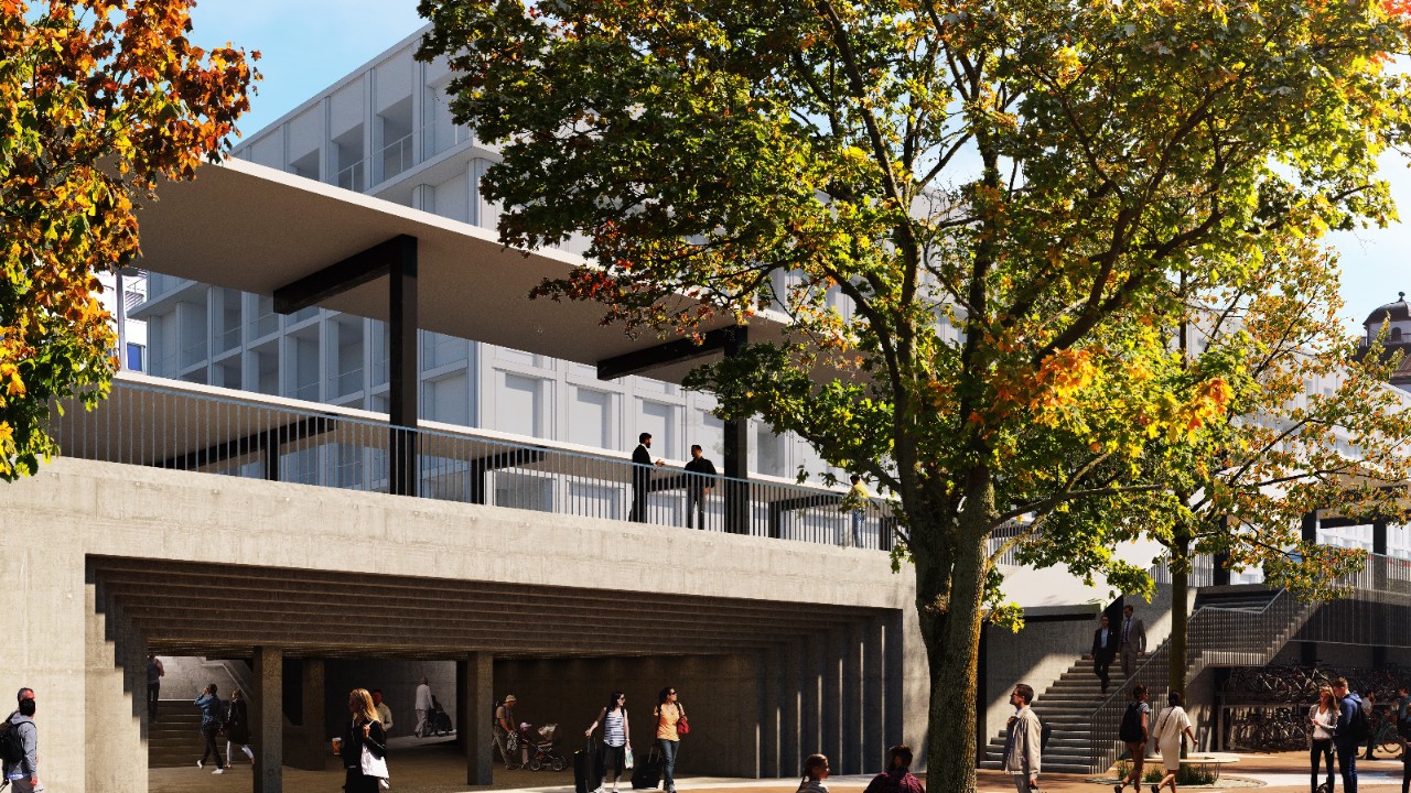 Die Visualisierung zeigt die neue und breitere Personenunterführung.