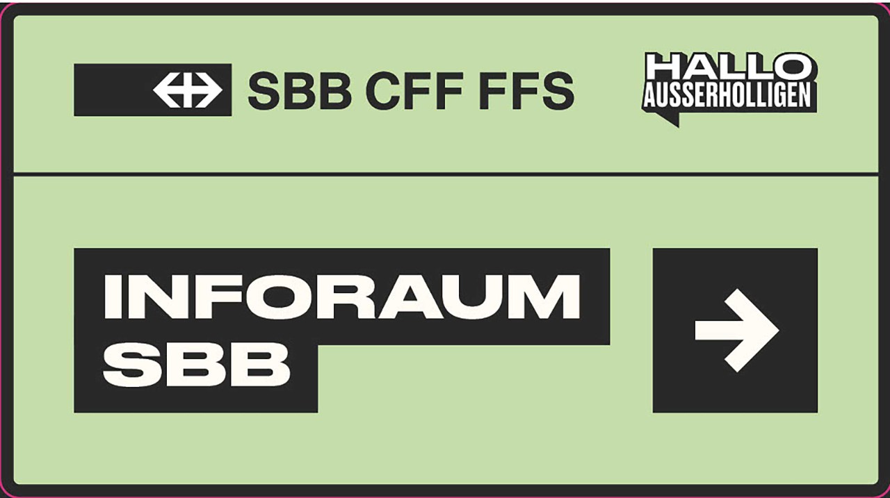 Wegweiser Inforaum SBB Bern West und ESP Ausserholligen