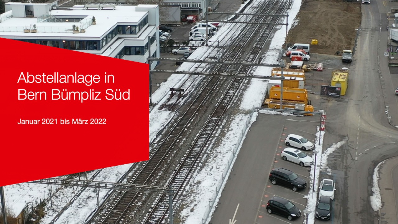Abstellanlage Bern Bümpliz Süd im Vergleich von Baubeginn zu Bauende