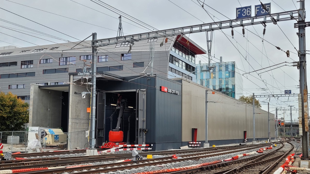 Le nouveau tunnel de lavage en gare de Genève.